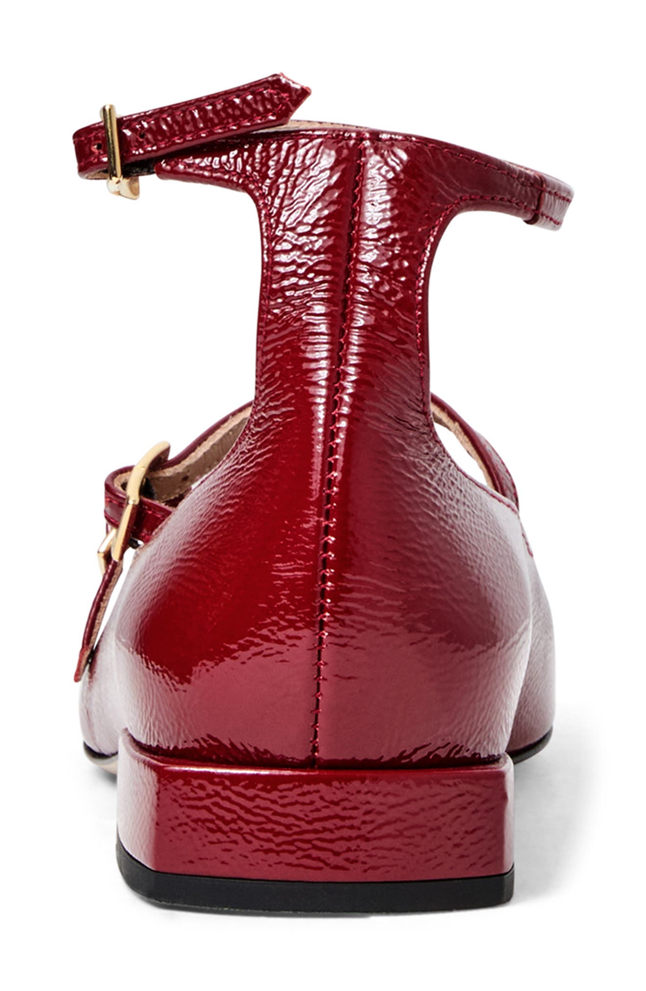 Petra Ankle Strap Mary Jane Flat, Alternate, color, BORDEAUX PATENT