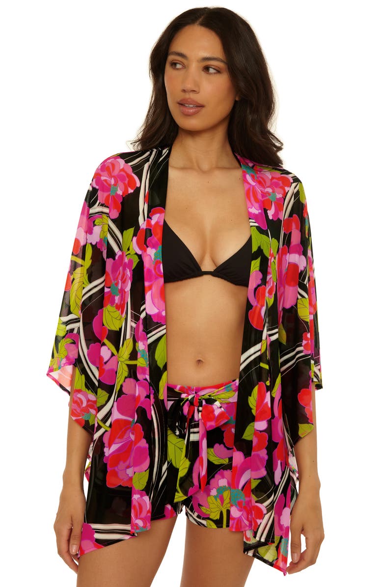 Trina Turk Bougainvillea Floral Print Cover-Up Tunic, Alternate, color, Multi