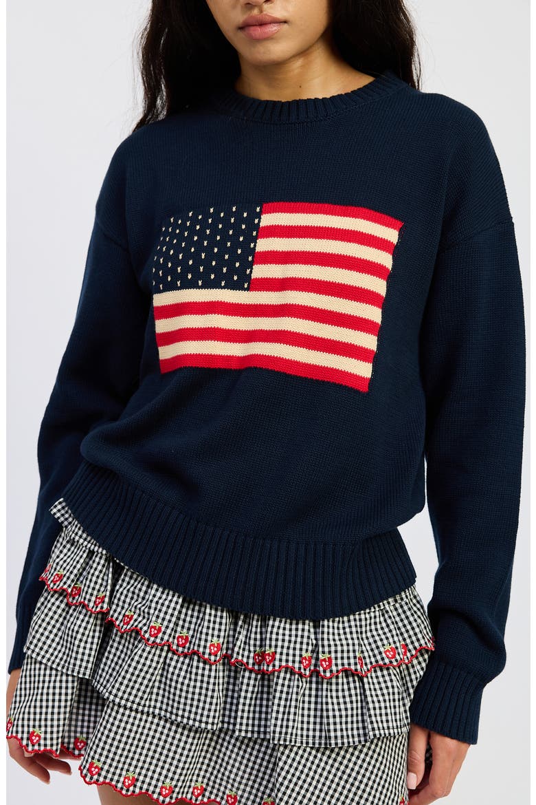 Coco Sweater, Alternate, color, NAVY RED