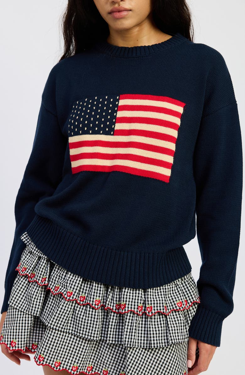 JACQUIE THE LABEL Coco Sweater, Alternate, color, Navy Red
