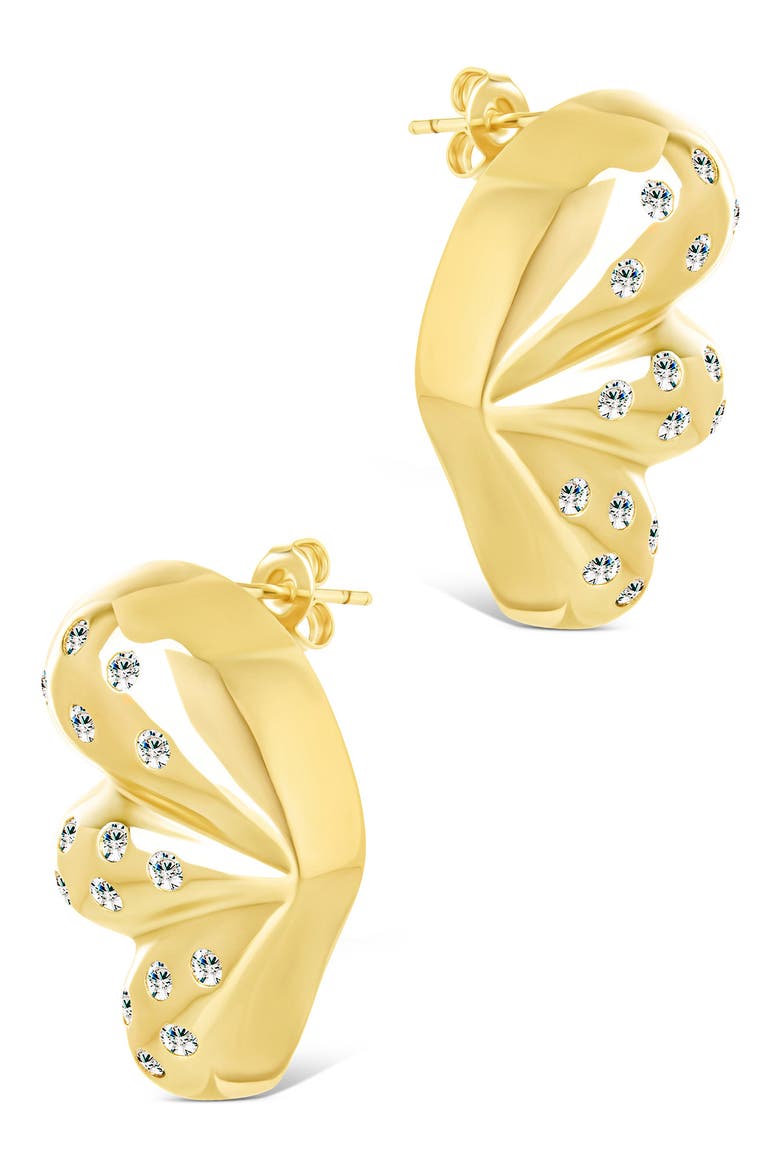 Twyla Cubic Zirconia Winged Stud Earring, Alternate, color, GOLD