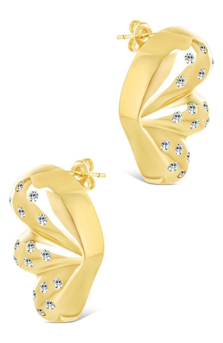Sterling Forever Twyla Cubic Zirconia Winged Stud Earring, Alternate, color, Gold