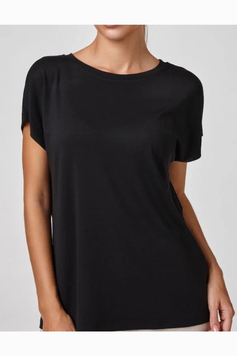 Liona Modal Blend Soft Stretch Everyday Top, Alternate, color, Black