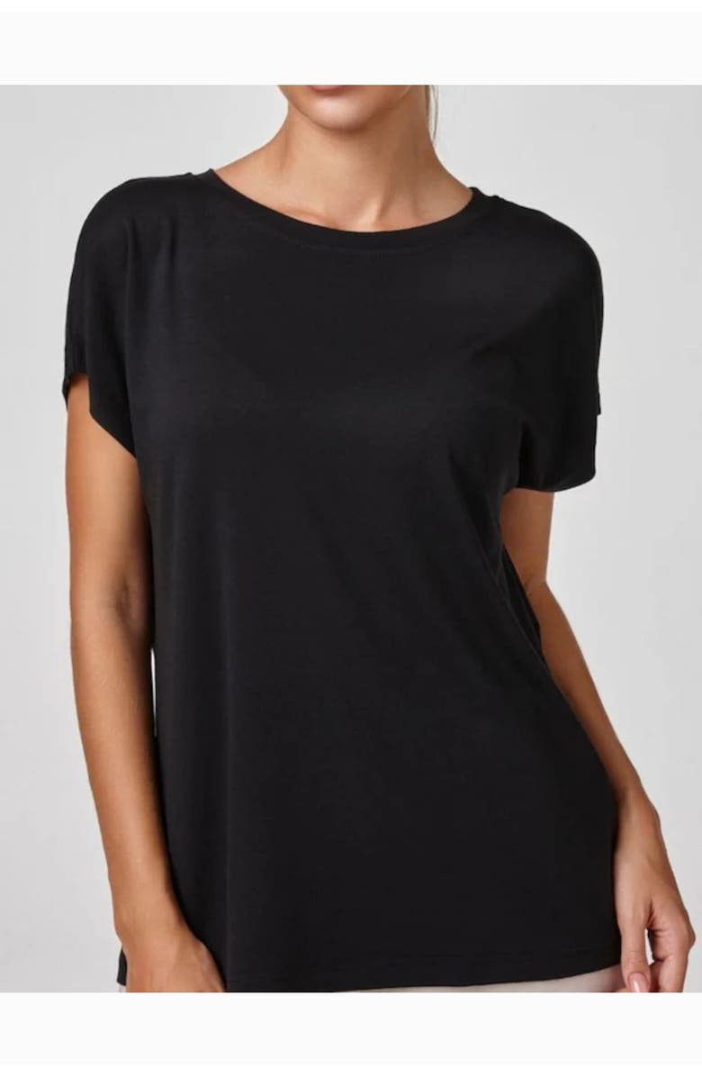 Forever & Always Liona Modal Blend Soft Stretch Everyday Top, Alternate, color, Black
