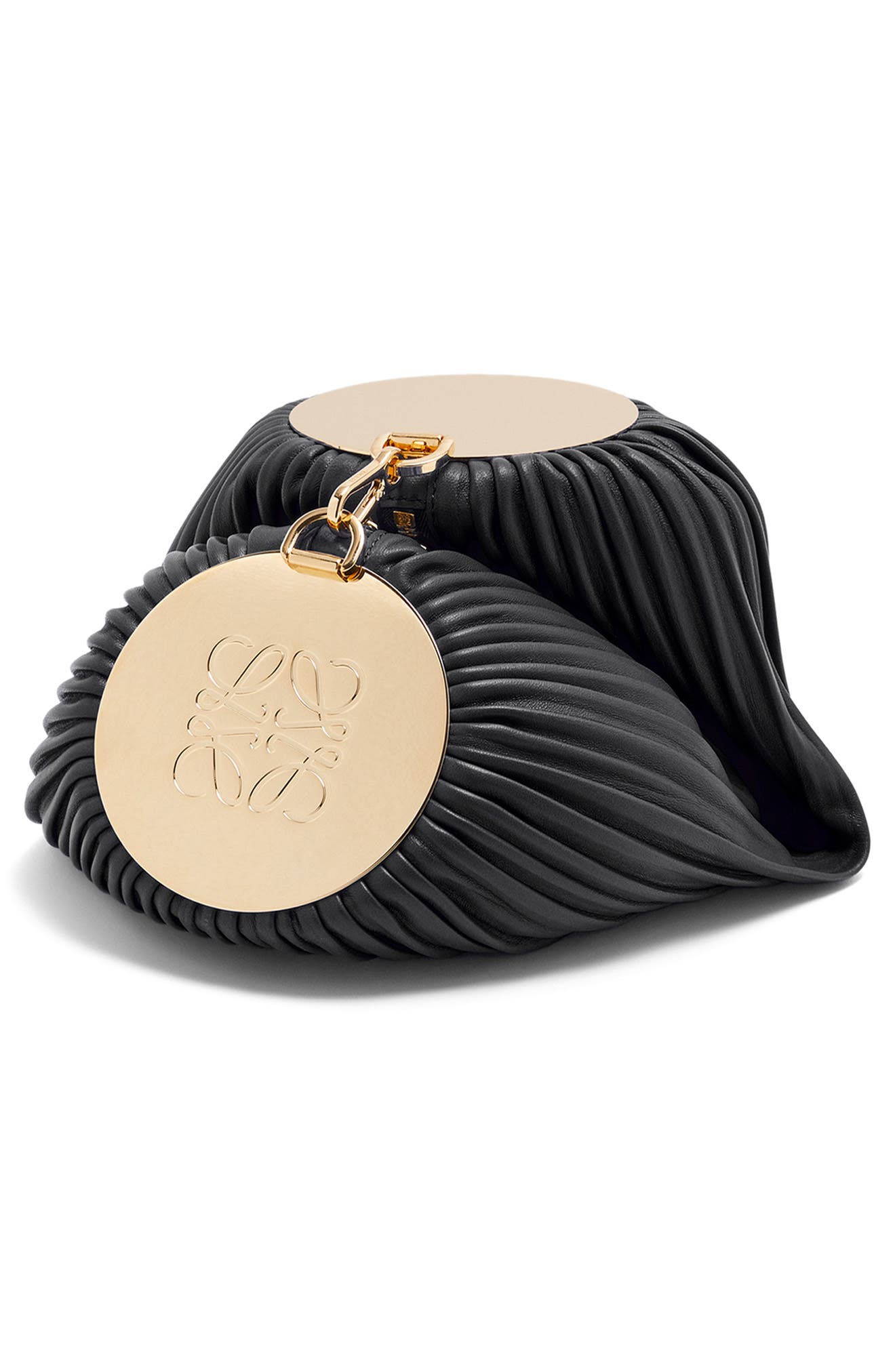 Loewe Pleated Leather Bracelet Pouch, Alternate, color, 