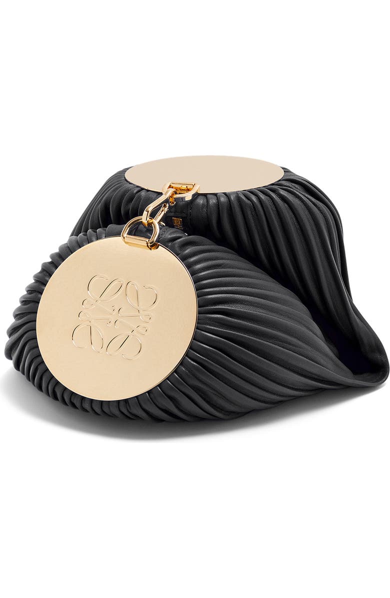 Loewe Pleated Leather Bracelet Pouch, Alternate, color,