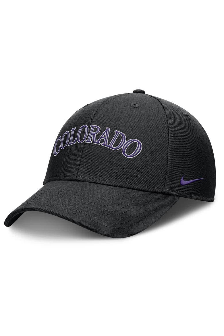 Men's Nike Black Colorado Rockies Rise Gaberdine Adjustable Hat, Alternate, color, Black