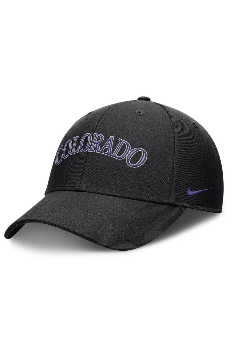 Nike Men's Nike Black Colorado Rockies Rise Gaberdine Adjustable Hat, Alternate, color, Black