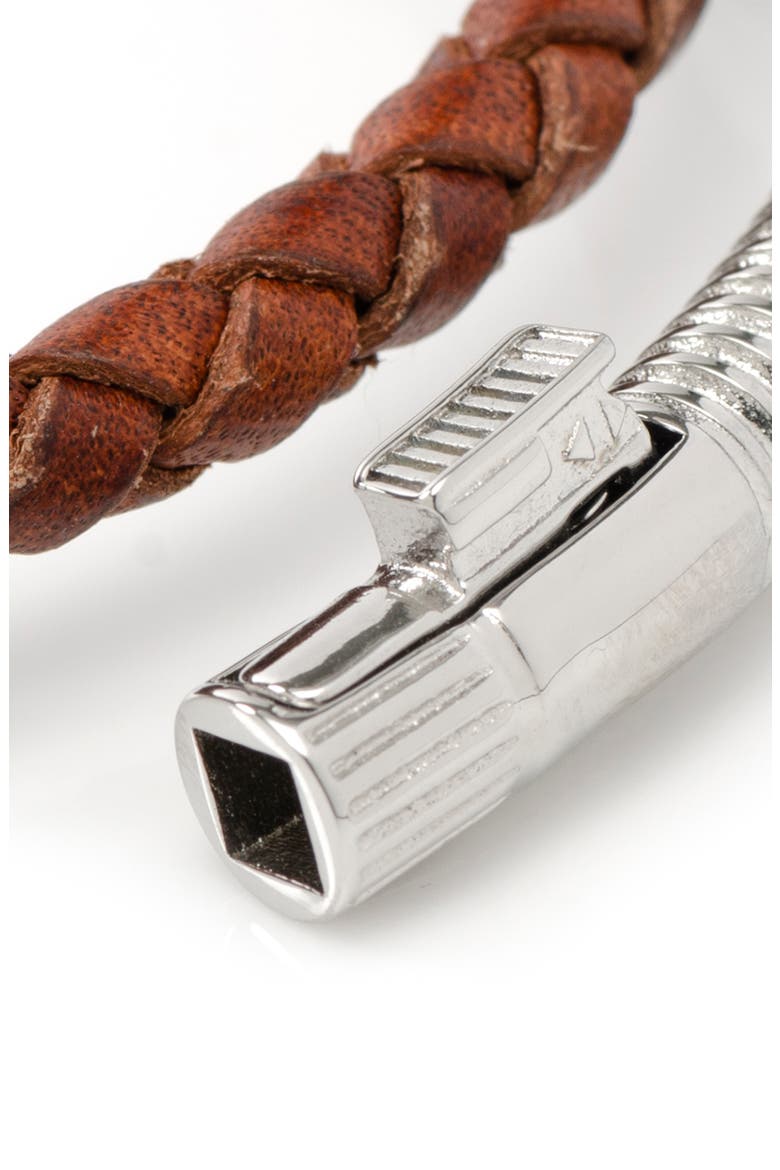 Star Wars™ Obi Wan Kenobi Braided Leather Lightsaber Bracelet, Alternate, color, BROWN