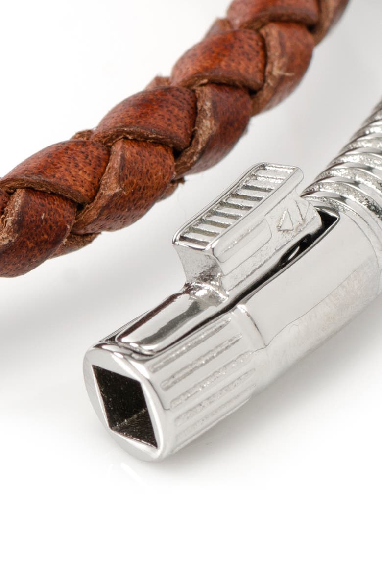 Cufflinks, Inc. Star Wars<sup>™</sup> Obi Wan Kenobi Braided Leather Lightsaber Bracelet, Alternate, color, Brown