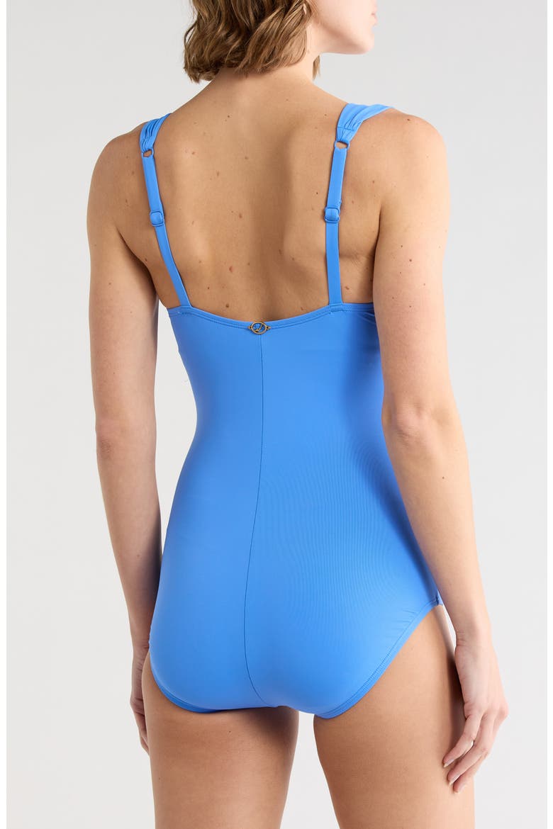Surplice One-Piece Swimsuit, Alternate, color, CORNFLOWER