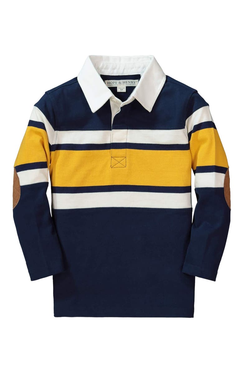 Hope & Henry Baby Boys' Organic Rugby Shirt, Infant, Alternate, color, 