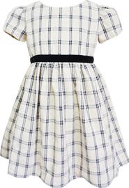Popatu Cap Sleeve Check Dress