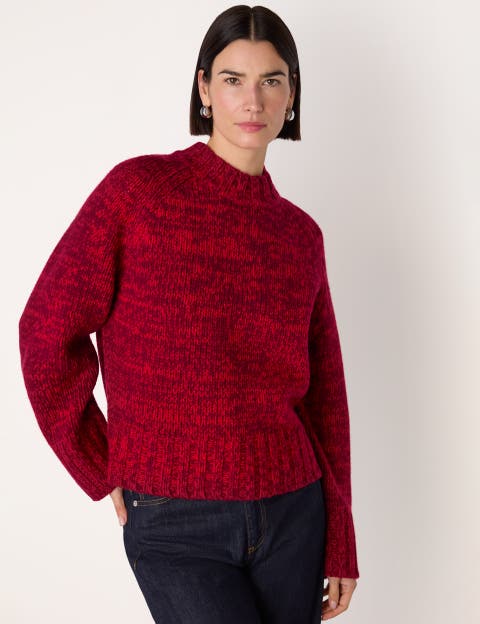 Chunky Wool Fleck Knit Sweater