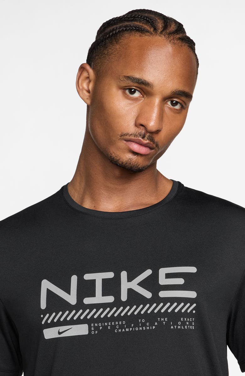Nike Miler Graphic T-Shirt, Alternate, color, Black/ Reflective Silver