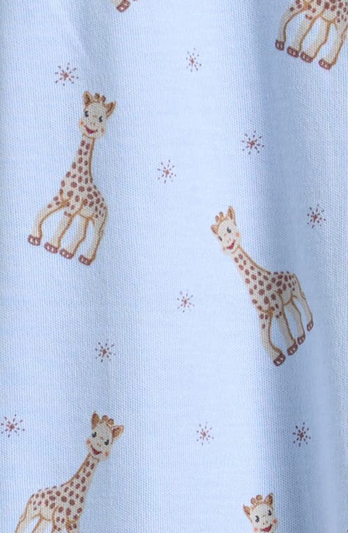 Kissy Kissy Sophie La Giraffe Print Pima Cotton Romper In Blue