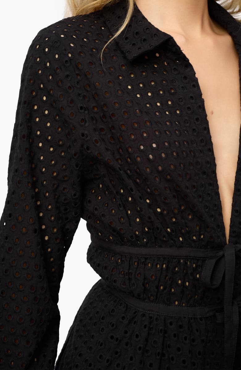 CAMI NYC Stefania Eyelet Shirt, Alternate, color, Black