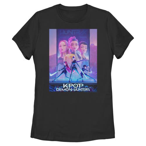 Kpop Demon Hunters Trio Poster  Graphic T-shirt In Black