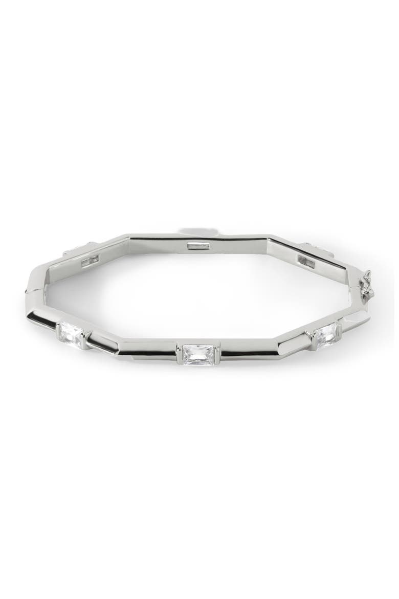 The Alea Lock Bracelet, Main, color, Sterling Silver/White CZ