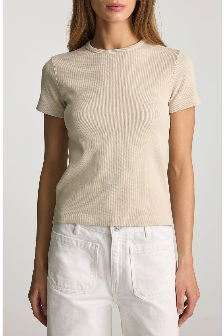 Stretch Cotton Rib T-Shirt, Main, color, OYSTER GRAY