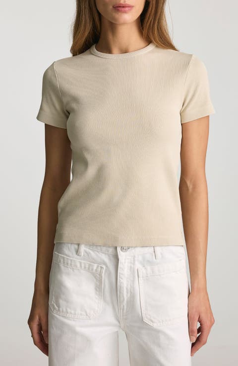 Stretch Cotton Rib T-Shirt