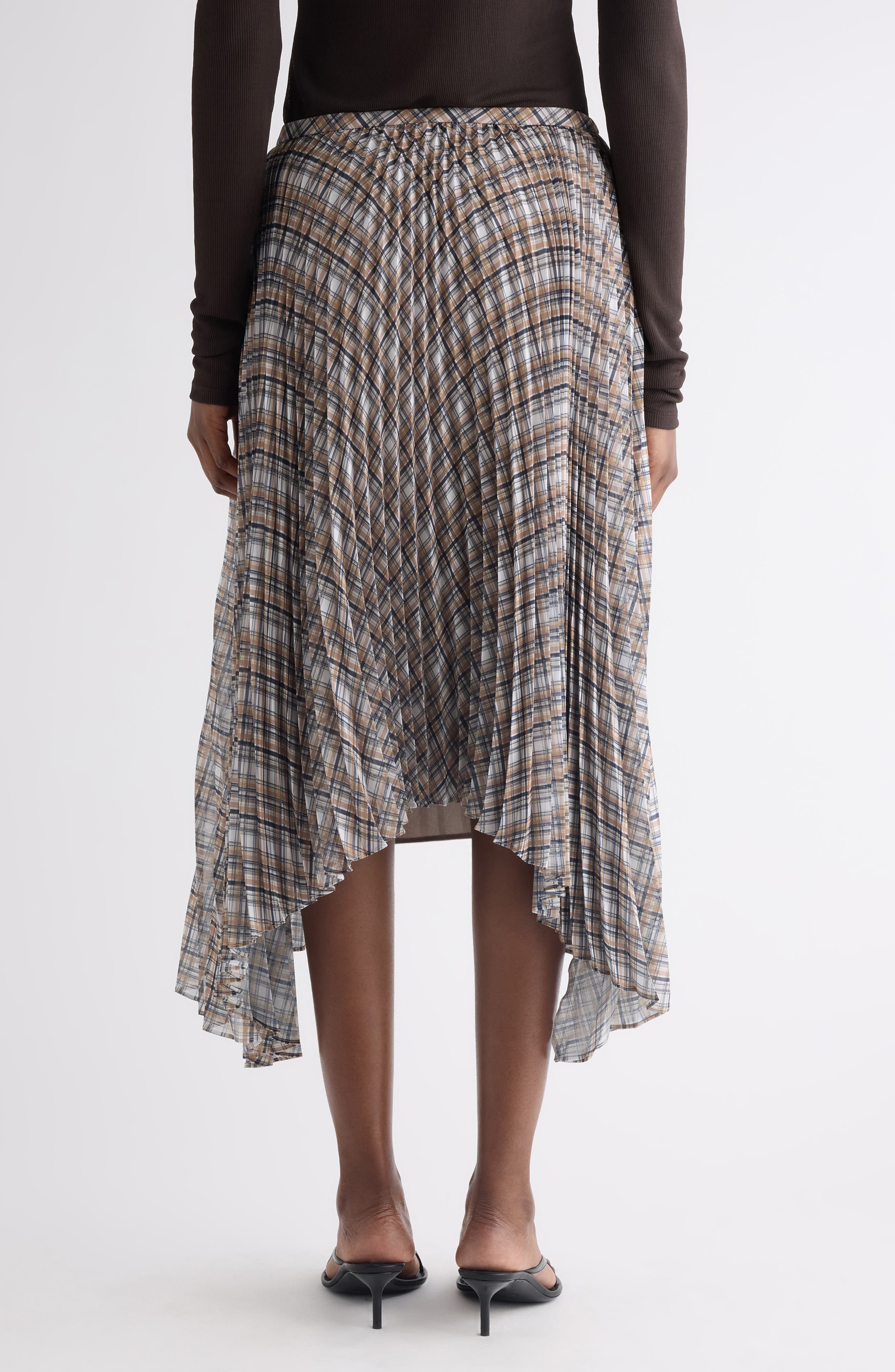 Acne Studios Plaid Bias Cut Pleated Skirt (Women) | Nordstromrack