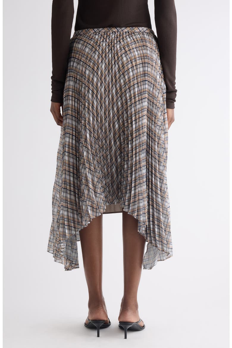 Plaid Bias Cut Pleated Skirt, Alternate, color, GREY