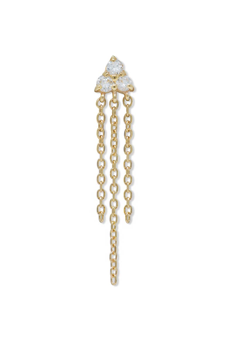 Cléo Shana Trio Diamond Mini Fringe Earring, Main, color, 14K YELLOW GOLD/ DIAMOND