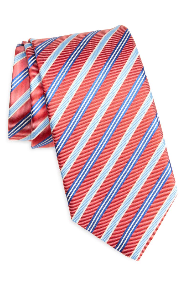 David Donahue Stripe Silk Tie, Main, color, 