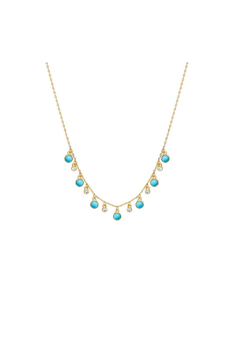 BY ADINA EDEN CZ X Turquoise Bezel Shaker Necklace, Main, color, 
