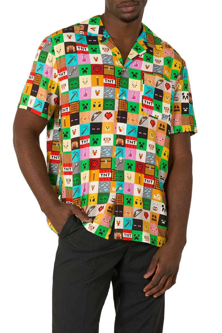 Digital Check Camp Shirt, Main, color, MISCELLANEOUS
