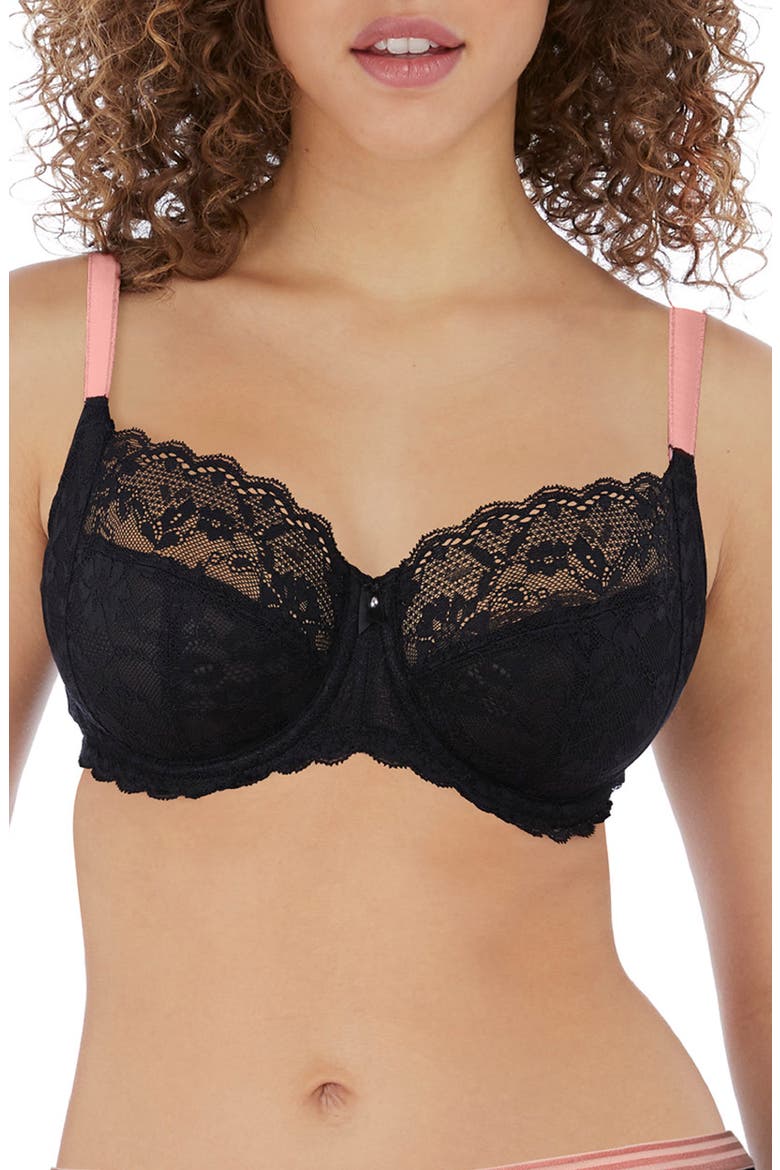 Offbeat Underwire Side Support Bra, Main, color, BLK