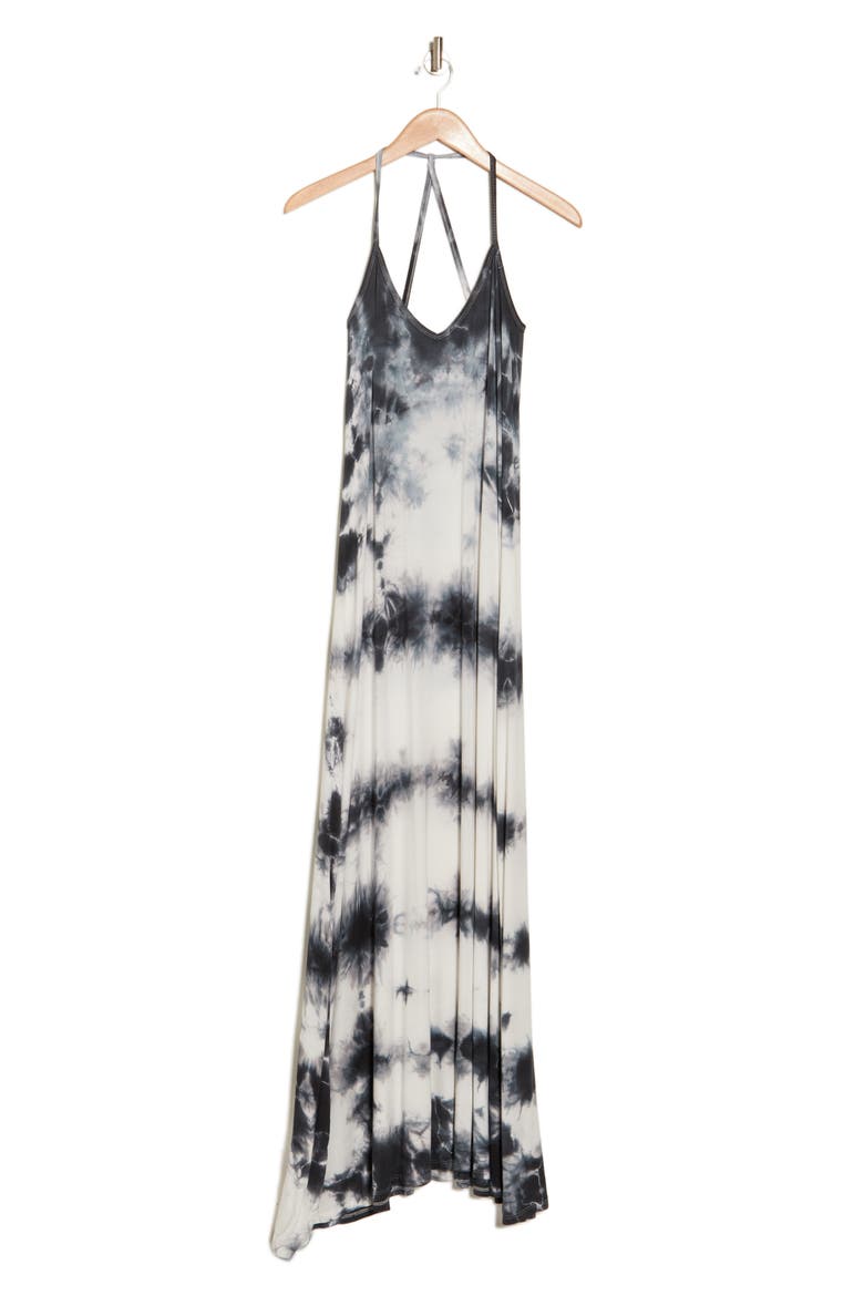 Tie Dye Maxi Tank Dress, Alternate, color, BLACK GREY SPLOTCH