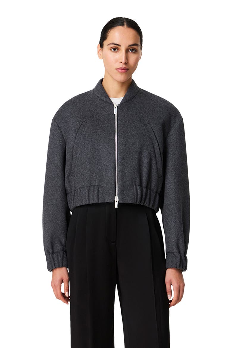 Bomber Jacket, Main, color, Light Grey Melange