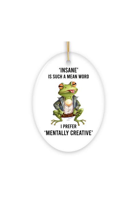 Mentally Creative Quirky Frog Ornament