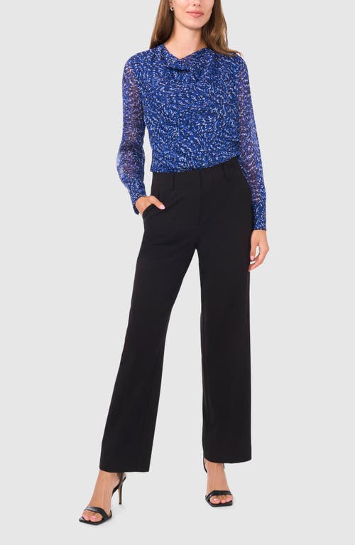 Halogen ® Cowl Neck Chiffon Top In Twilight Blue Print
