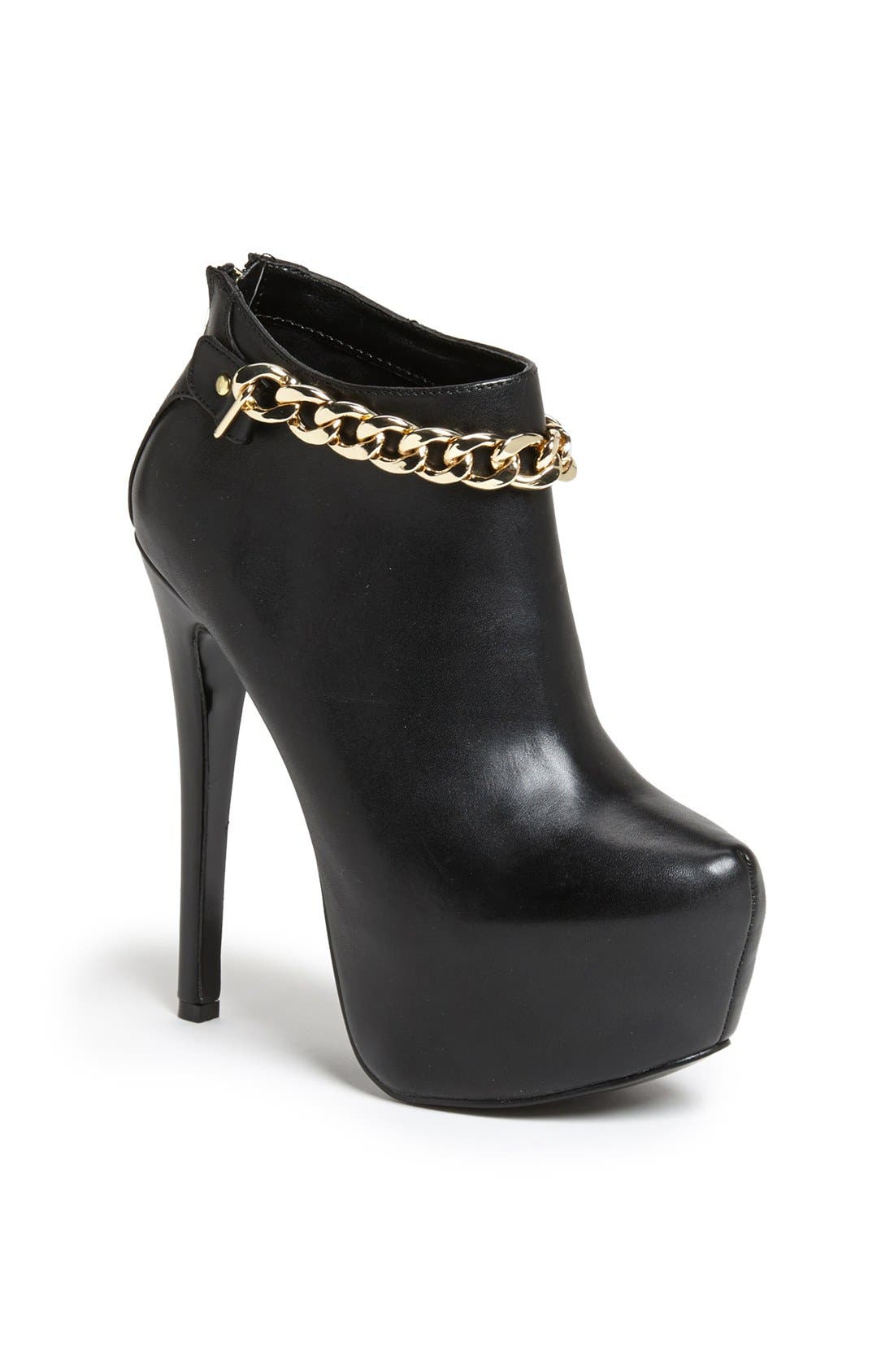 'Vindctve' Platform Bootie, Main, color, BLACK LEATHER