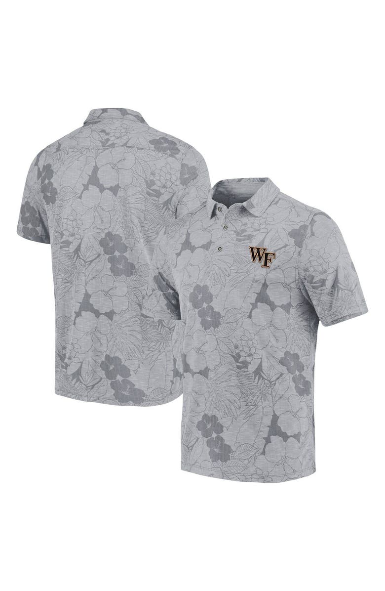 Tommy Bahama Men's Tommy Bahama Gray Wake Forest Demon Deacons Miramar Blooms Polo, Main, color, Gray