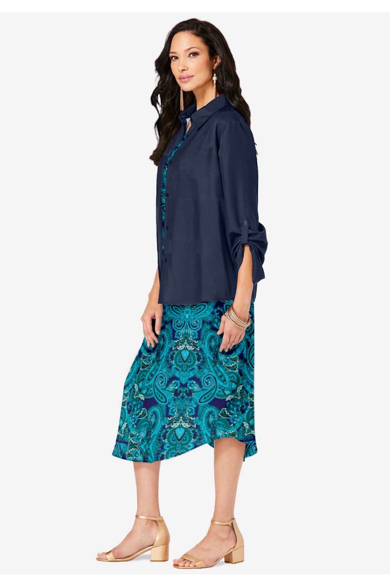 Roll Tab Jacket Dress, Alternate, color, WHITE