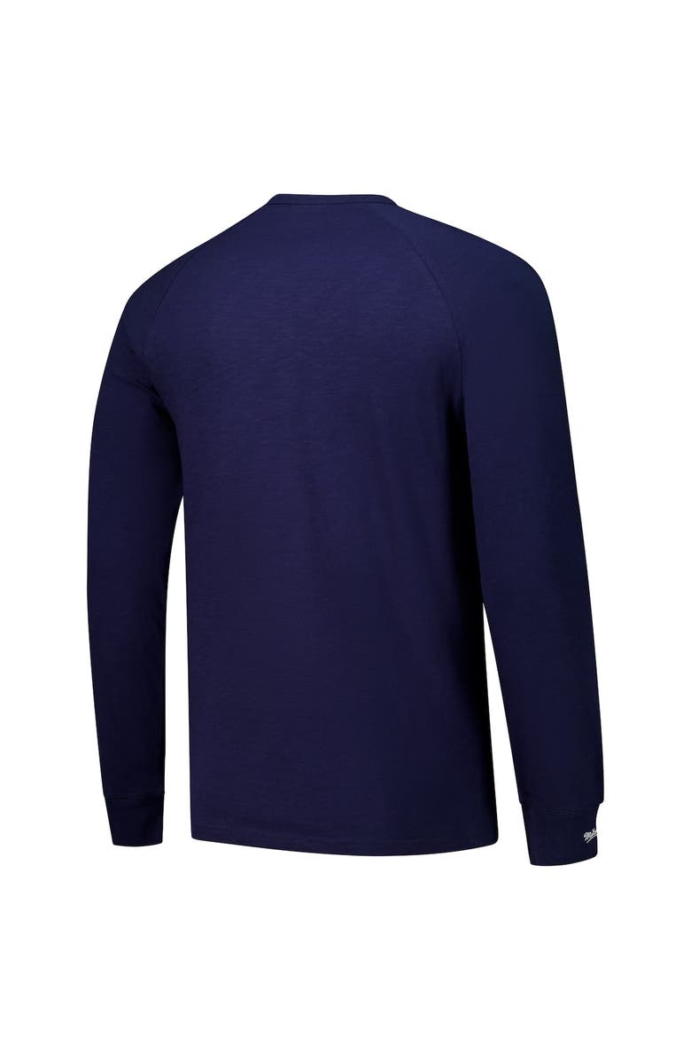Mitchell & Ness Men's Mitchell & Ness Navy Milwaukee Brewers Arched Logo Slub Long Sleeve T-Shirt, Alternate, color, Navy