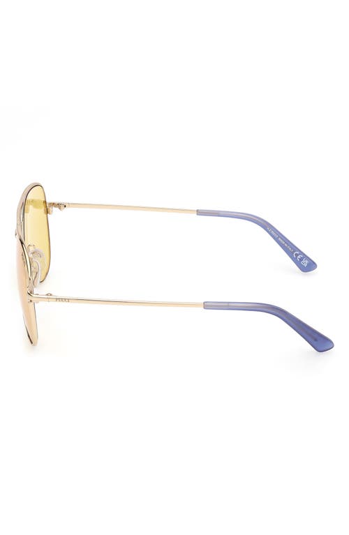 Pucci Women's Aviator-style Yellow Gold-tone Sunglasses In Multi