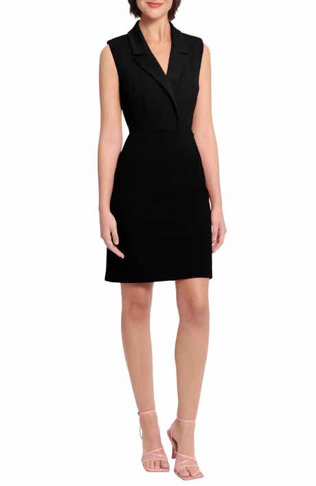 Donna Morgan Tuxedo Sleeveless Sheath Dress