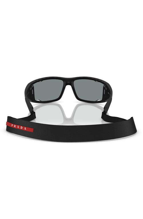 Prada Linea Rossa 85mm Rectangular Sunglasses In Matte Black