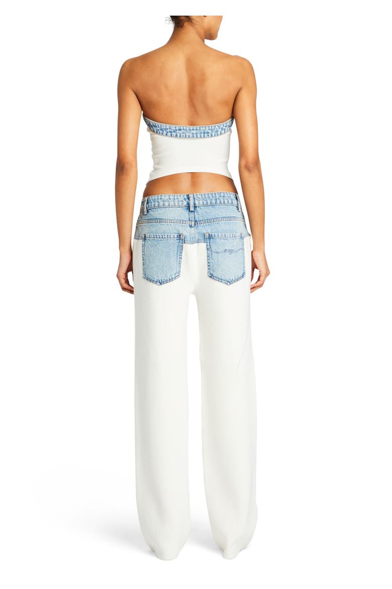 Etta Knit Denim Top, Alternate, color, White/Coastline