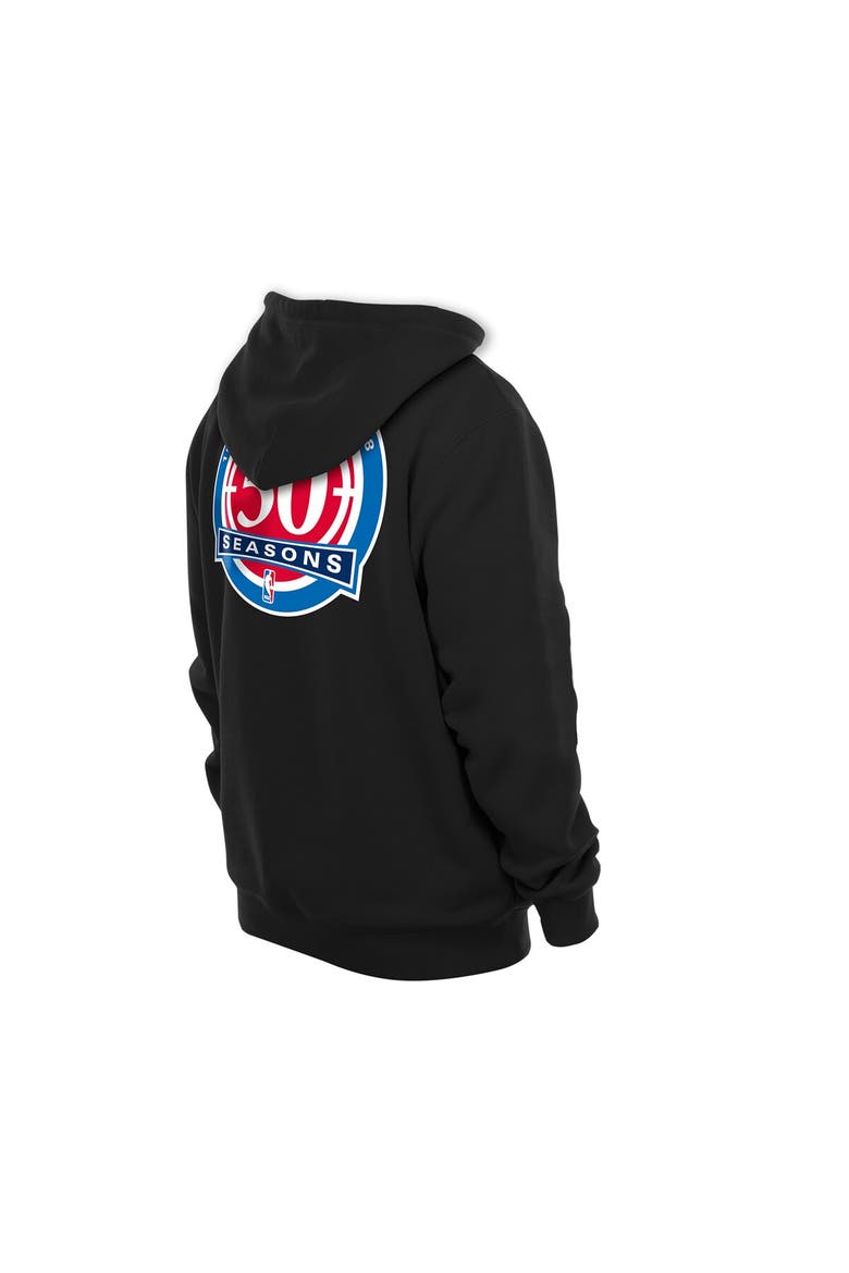 Men's New Era  Black Detroit Pistons Front Back Logo Hoodie, Alternate, color, Black