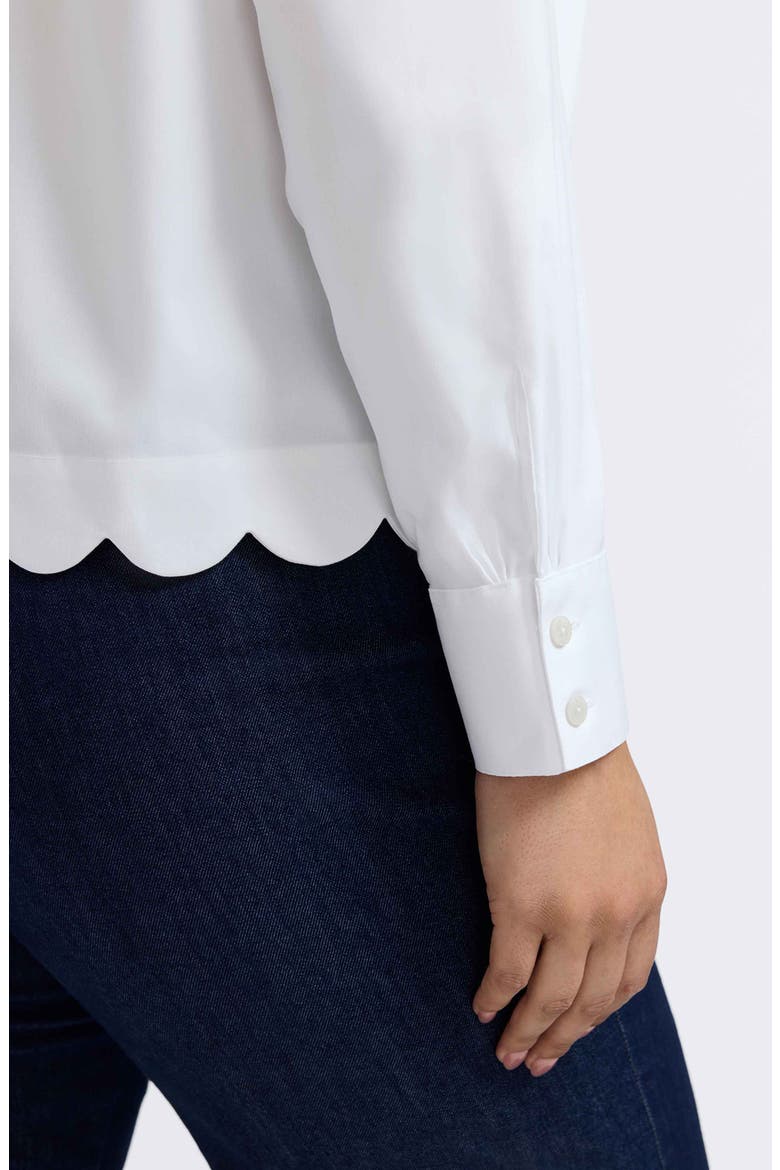 Scarlett Scallop Hem Button-Up Shirt, Alternate, color, WHITE