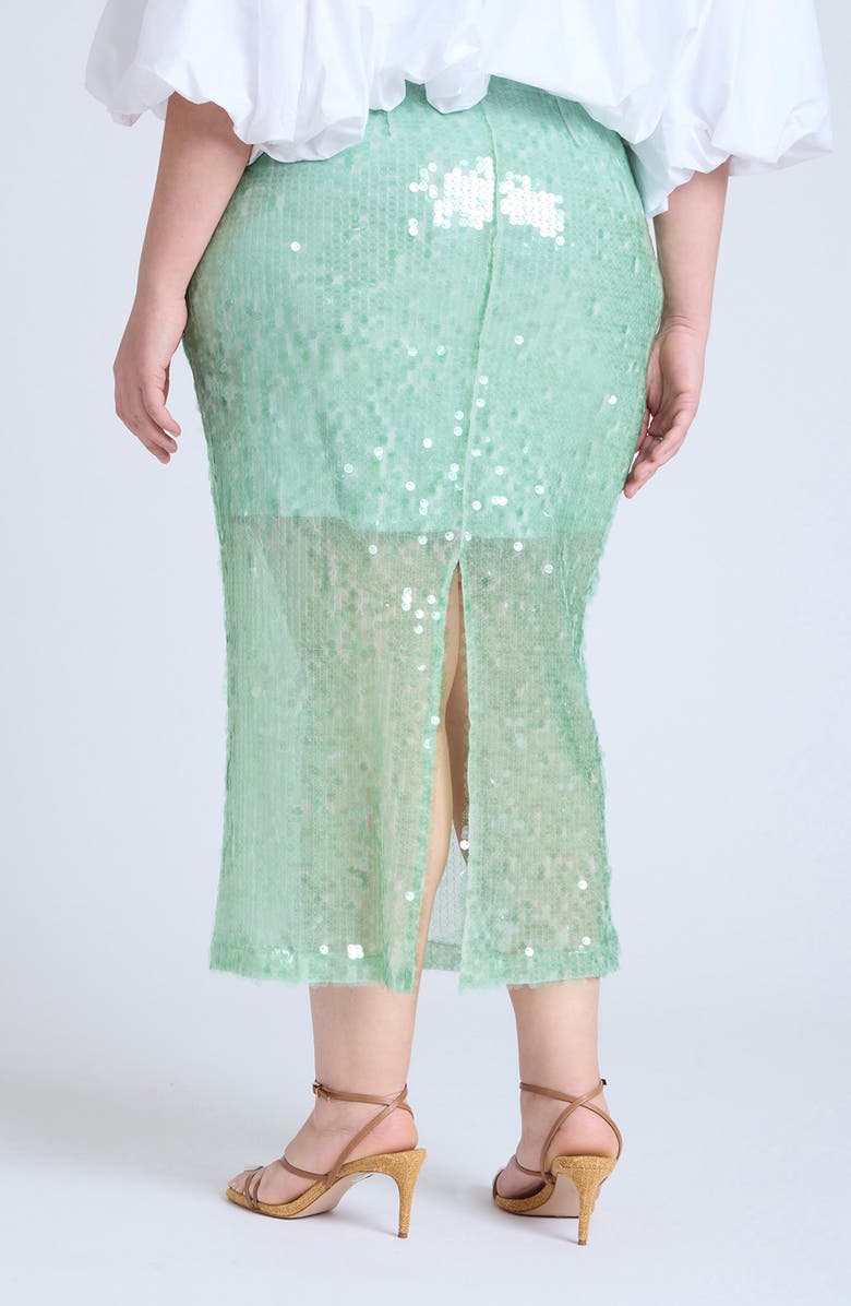 ELOQUII Semisheer Sequin Midi Skirt, Alternate, color, 