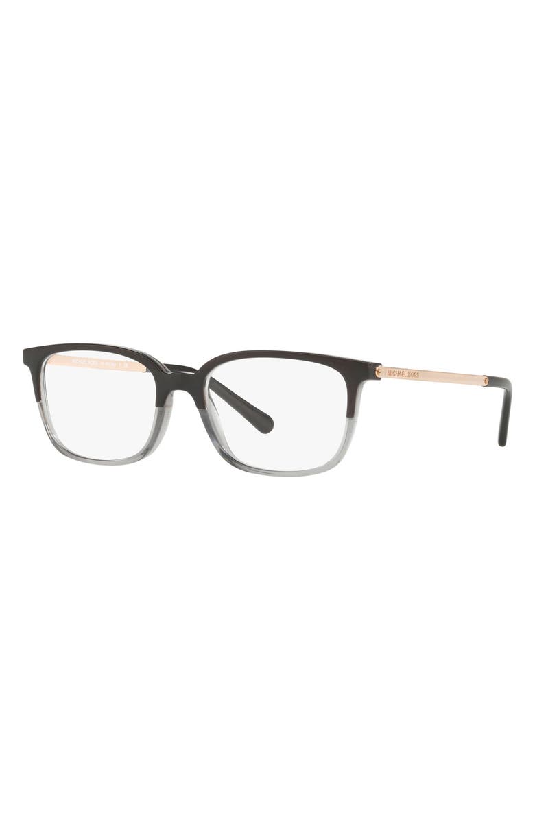 Michael Kors 53mm Square Optical Glasses, Alternate, color, Black Gep