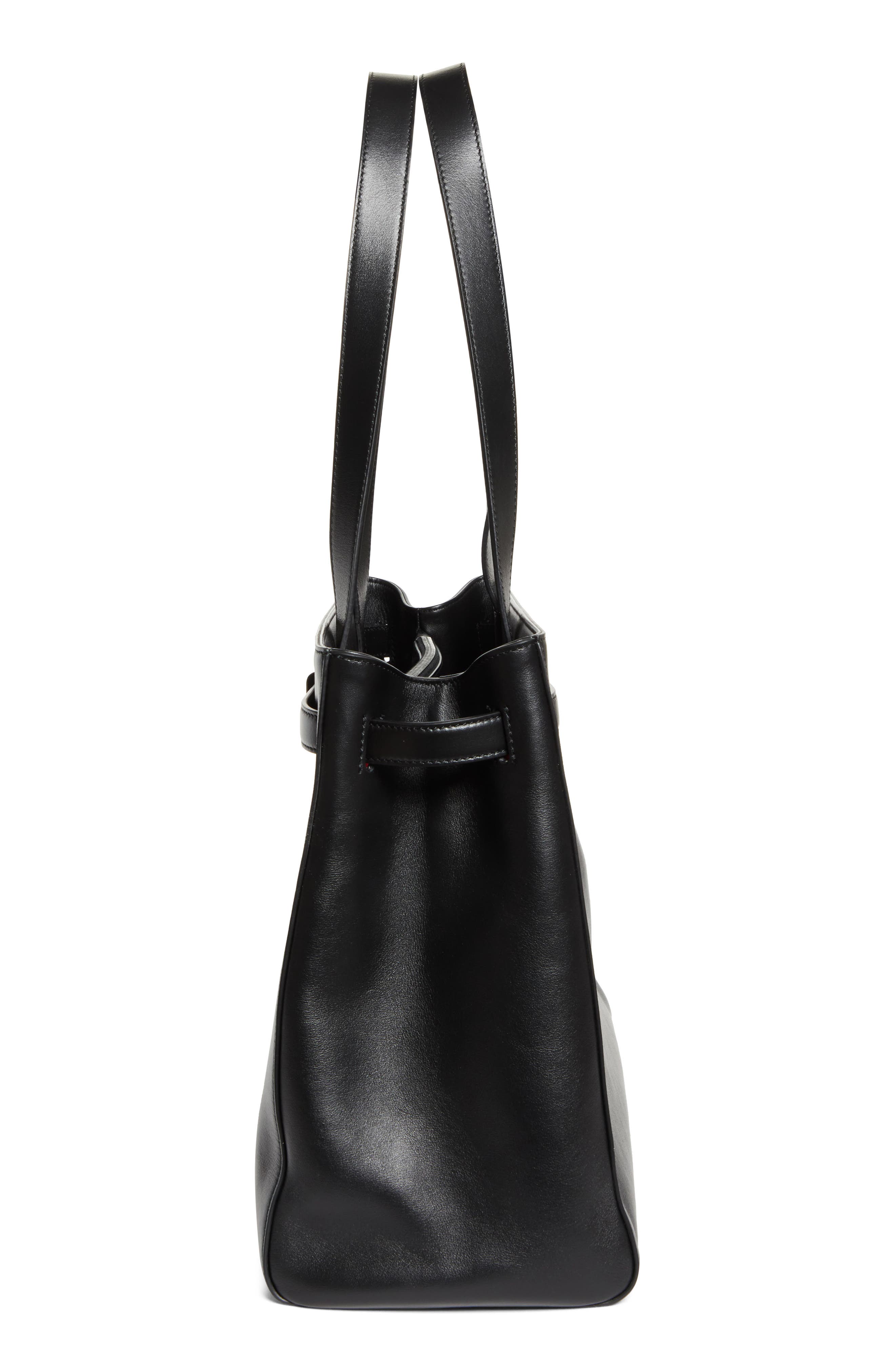 Christian Louboutin Djanis Leather East/West Tote, Alternate, color, Black