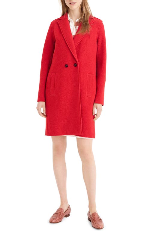 J.Crew Daphne Boiled Wool Topcoat in Bright Red 